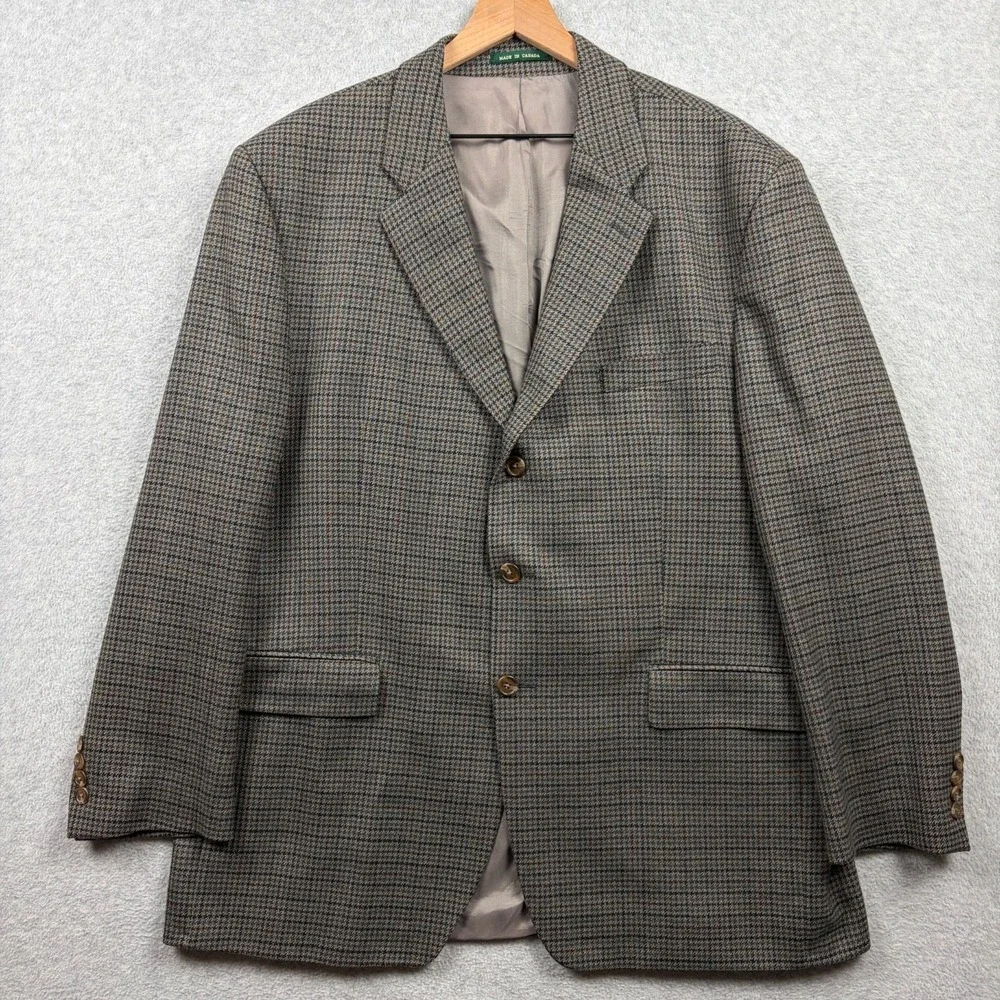 Lauren Ralph Lauren Blazer Mens 46R Brown Gun Club Check Wool Sport Coat Trad